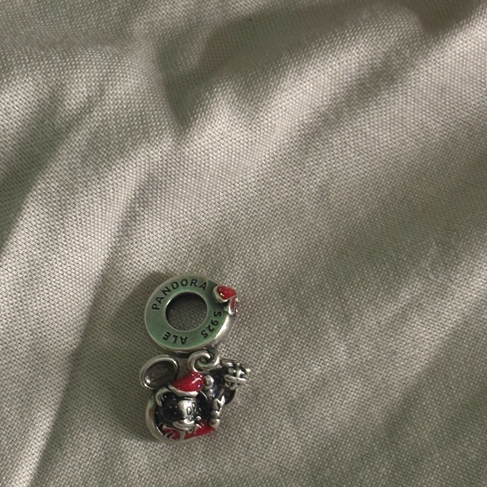 Disney Silver and Red Mickey Charm